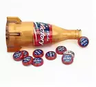 Fallout Nuka Cola Victory Glass Rocket Bottle & 10 Caps Replica Official NEW