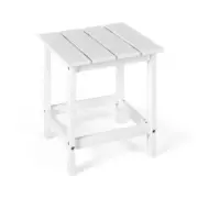 Alpulon Side Coffee Table 15" x 18" Weather Resistant Wood Outdoor Square White