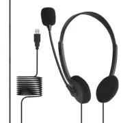 USB Headphones Computer Headset with Microphone Noise Cancelling For PC Laptop C