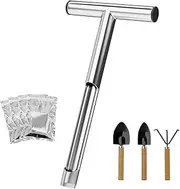 Daiilg Soil Sample Probe, 12 Inch T-Style Handle Soil Probe Rod for Lawn Farm Golf Course, Soil Probes for Soil Sampling, Easy to Use Fine Workmanship