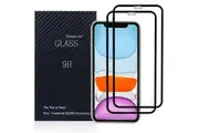 (2 Pack) Apple iPhone 11 Screen Protector Full Coverage Tempered glass Case Friendly Screen Protector - Black