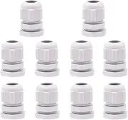 CCWUTQF 10Pcs Waterproof Cable Gland M8 M12 M16 M20 M25 M32 M40 Gray Plastic Seal Joint M40 M50 M63 Nylon IP68 White Cable Fixing Joint(M63-44 GY 10Pcs)