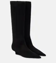 [Toteme] Toteme Sharp 40 suede knee-high boots AU 6 black