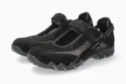 Mephisto Women's Niro Black C. Suede N 84 003 Flat Heel Hook & Loop Strap Shoes