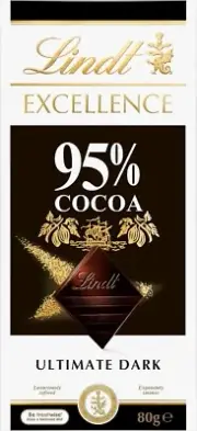 Lindt Excellence 95% Cocoa Dark Chocolate Block 80g