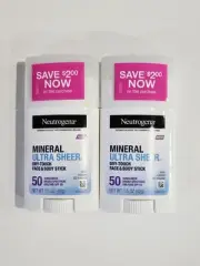 (×2) Neutrogena Ultra Sheer Sunscreen Stick SPF 50 - 1.5oz