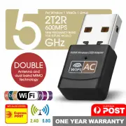 Dual Band 2.4GHz 5GHz 600Mbps USB WiFi Wireless Dongle AC600 Lan Network Adapter