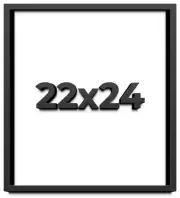 22x24 Shadow Box Frame Black | 1 inches Deep Real Wood Contemporary Shadowbox Di