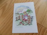 Vintage Joan Walsh Anglund Greeting Cards Postcard Post A Note