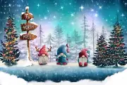 Christmas Gnomes North Pole Iron On Transfer-T-Shirt + Light & Dark Fabrics #44
