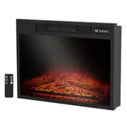 Yopower Electric Fireplace Inserts, 900W/1800W Recessed Mounting Electronic Fireplace Heater with Remote Control Portable Heater with Timer Flame Display Brightness Adjustable