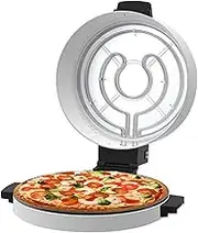 SUZLAZYR 12 inch Pizza Maker Machine for Home, Portable Electric Countertop Pizza Oven Non-Stick Pizza Cooker with Temperature Control, 2000W, White