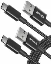 ANKER Nylon USB-C To USB-A 2.0 Cable 2-pack Black B8173011 Brand New in box