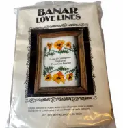 VTG BANAR LOVE LINES CRAFT EMBROIDERY NEEDLEPOINT "LOVE IS CONTAGIOUS"