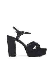 Hannah Platform Sandals - Black Suede