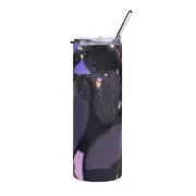 Upskirt View Sexy Anime Woman Stainless steel tumbler cup with metal straw