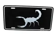 SCORPION SCORPIO BLACK BRUSHED METAL CAR NOVELTY LICENSE PLATE AUTO TAG