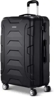 77Cm Luggage 4 Wheel Hard Shell Travel Suitcase, Black