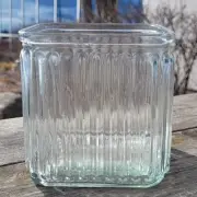 Ribbed Pattern Cube Shaped Vase