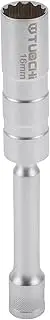 X AUTOHAUX Spark Plug Impact Socket 150mm for Car Motorcycle Dirtbike Repair Hardware Tool CR-V Silver Tone Durable 12 Point 16mm 3/8 Inch Drive