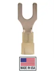 (100) 12-10 Ga 1/4 NYLON (FORK) SPADE TERMINAL ELECTRICAL CONNECTOR MADE IN USA