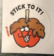80s Matte TREND Scratch & Sniff Caramel Apple Scent Stinky Sticker, STICK TO IT!