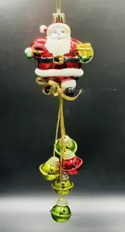 Santa Claus String of Jingle Bells Christmas Doorknob Wreath Tree Ornament