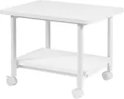 Printer Stand Printer Holder Printer Shelf 2-Tier Printer Stand Rolling Printer Cart with 2 Storage Shelves Mobile Machine Storage Rack for Home Office Printer Rack Printer Shelves (Color : Bianco,