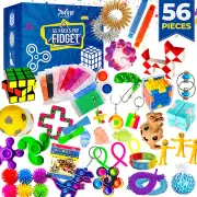 (56 Pcs) Fidget Toys Set Party Favors Pop It Stress Relief Autistic.Sensory Pack
