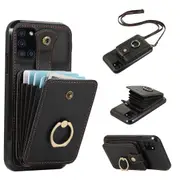 For Samsung Galaxy A21s Case Tpu+pu Leather Kickstand Phone Cover With Card Holder