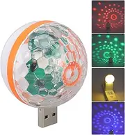 Disco Ball Light, USB Mini Colorful Ball Light 2 Lighting Modes DC 5V Voice Control RGB Stage Light for Birthday Party Dance Party