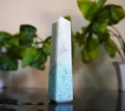 Natural Large 100MM Green Amazonite Healing Crystal Metaphysical Obelisk Tower