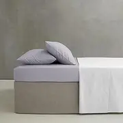 (Lilac, King) - Catherine Lansfield Non Iron Percale Polycotton King Size Fitted Sheet Lilac