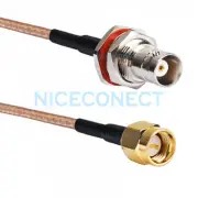 SMA Male Plug to BNC Female Jack Nut Bulkhead Crimp RG316 RF Pigtail Coax Cable