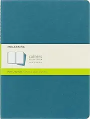 Moleskine - Cahier Notebook - Set of 3 - Plain - Extra Large - Brisk Blue