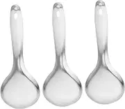 Cabilock 3Pcs Stainless Steel Non Stick Rice Spoon Kitchen Utensils for Cooking Smooth Surface Rice Paddle for Serving Rice Comfortable Grip Design