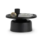 Palemo Round Matte Black Steel Pedestal Tray Coffee Table