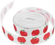 SMASOLO 1 Roll Apple Pattern Ribbon for DIY Crafts Back to School Decorations Graduation Wreaths Versatile Fruit Themed Ribbon Yards Long Wide Comfortable Durable Material