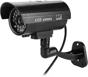 Dummy Security Camera,Flash Red LED Fake Waterproof Surveillance Monitor Camera Day/Night Indoor/Outdoor with Flashing Light Simulation Realistic CCTV Anti-Theft,3-6 Month Work