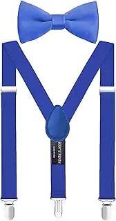 [ZXEROYM] Boys' Men's Suspenders and Bow Tie Set Elastic Adjustable