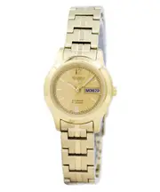 Seiko 5 Automatic Gold Tone Dial Stainless Steel Analog SYME02K1 Ladies Watch