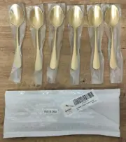 6 Gold Tone Stainless Steel 5½" Long Coffee Spoons - Berglander