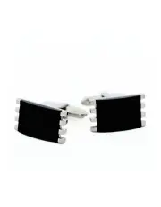 [Cudworth] Stainless Steel Cufflinks in Onyx