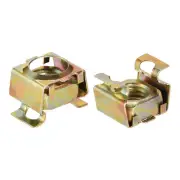 M12 Cage Nuts for Server Rack Cabinet, Carbon Steel Yellow Zinc Plated, 10 Pcs