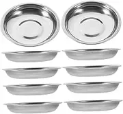 UTHCLO 10Pcs Round Stainless Steel Sauce Dishes Mustard Appetizer Plates for Condiments Snacks and Dipping Sauces for Home Restaurants and Dining