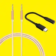 2in1 Type-C to 3.5 mm Adapter Headphone Cable for Samsung Galaxy S22 Ultra S908U