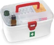 Medical Box, First Aid Empty Medicine Storage Box | Organizer | Attached Handle