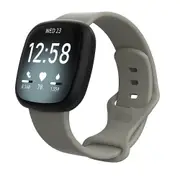 For Fitbit Versa 4 /Versa 3 Replacement Wrist Band Wristband Silicone Sports Watch (Grey-Large Size)