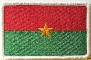 Burkina Faso Flag Patch W/ VELCRO® Brand Fastener Military White Emblem
