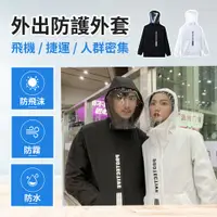 在飛比找PChome24h購物優惠-時尚防護外套 防護衣 透明面罩 防飛沫 防曬 外出防護 防護